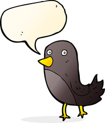cartoon bird with speech bubble