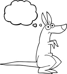 thought bubble cartoon kangaroo