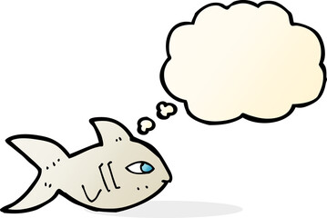 cartoon fish with thought bubble