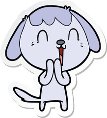 sticker of a cute cartoon dog