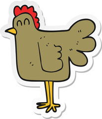 sticker of a cartoon chicken