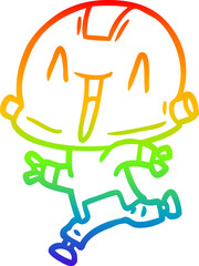 rainbow gradient line drawing cartoon robot