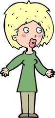 cartoon surprised woman