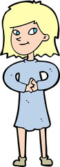 cartoon happy woman