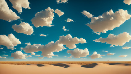 blue sky and clouds sunset in the desert, clouds and sky landscape, represent a hot nature landscape desert sand sky
