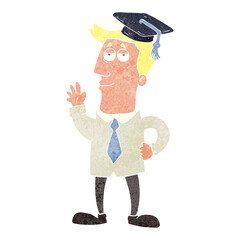 retro cartoon graduate