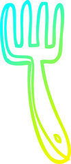 cold gradient line drawing cartoon fork