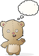 cartoon teddy bear with thought bubble