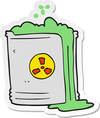 sticker of a cartoon radioactive waste