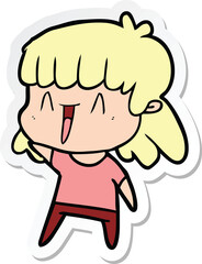 sticker of a cartoon woman