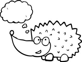 thought bubble cartoon hedgehog