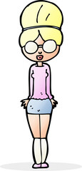 cartoon librarian woman