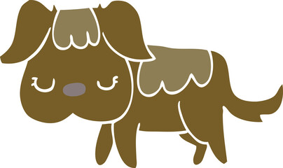 flat color style cartoon dog