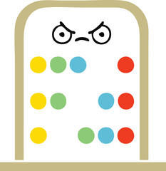 flat color retro cartoon abacus