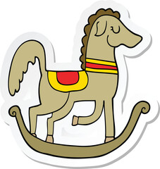 sticker of a cartoon rocking horse