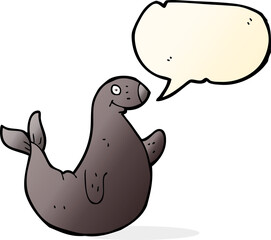 cartoon seal with speech bubble