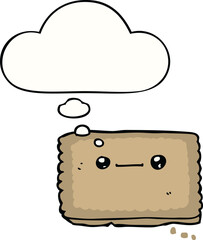 cartoon biscuit and thought bubble