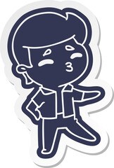 cartoon sticker kawaii 1950 cute boy