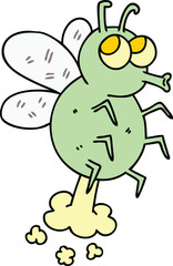 quirky hand drawn cartoon fly
