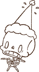 Holiday Skeleton Charcoal Drawing