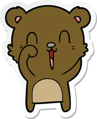 sticker of a happy cartoon bear