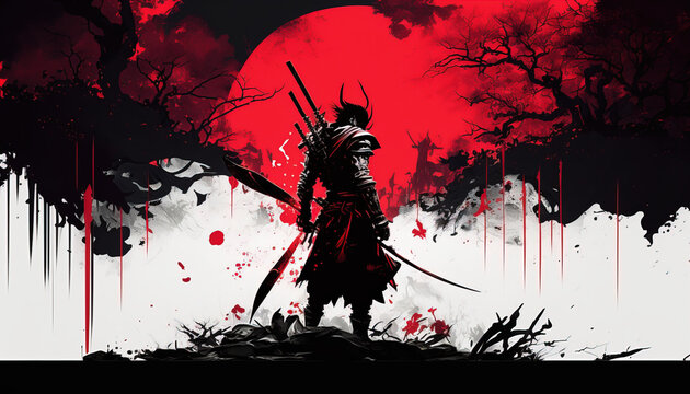 Download Red Anime Red Samurai Wallpaper  Wallpaperscom
