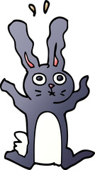 cartoon doodle excited rabbit