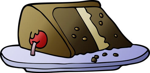 cartoon doodle slice of cake