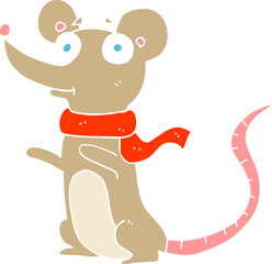 flat color illustration of a cartoon mouse