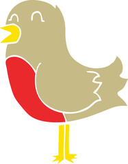 flat color style cartoon bird