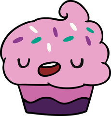 cartoon kawaii of a cute cupcake