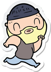 Obraz premium sticker of a cartoon bearded man