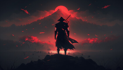 Samurai, Generative AI, Illustration