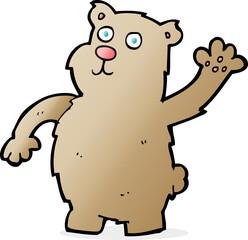 cartoon waving bear