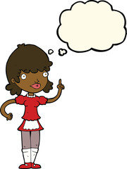 cartoon maid with thought bubble