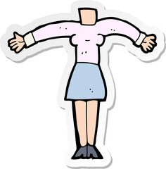 sticker of a cartoon female body