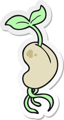 sticker of a cartoon sprouting seed