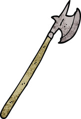 cartoon doodle medieval halberd