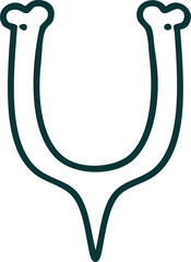 tattoo style icon of a wish bone