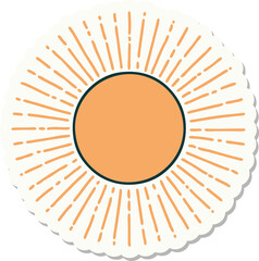 tattoo style sticker of a sun