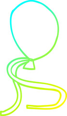 cold gradient line drawing cartoon ballon with string