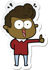 Fototapeta premium sticker of a cartoon staring man