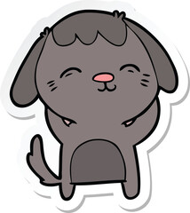 sticker of a happy cartoon dog