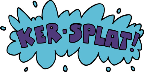 cartoon doodle wording ker-splat