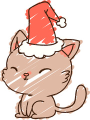 Christmas Cat Chalk Drawing