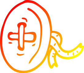 warm gradient line drawing cartoon button