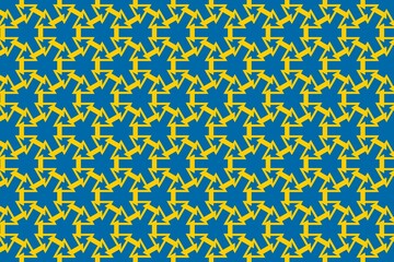 Geometric pattern in the colors of the national flag of Sweden. The colors of Sweden.