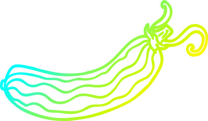 cold gradient line drawing cartoon cucumber