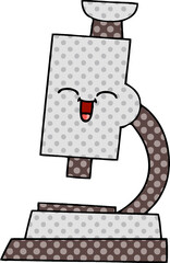 comic book style cartoon microscope