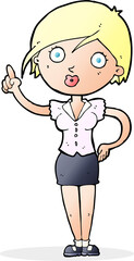 cartoon pretty woman with idea